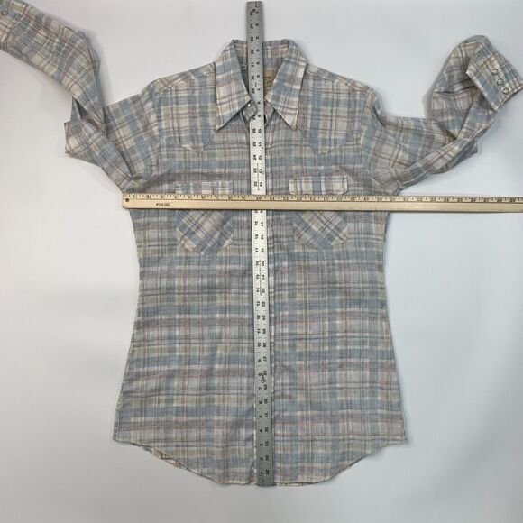 Vintage Dee Cee Western Shirt Mens 15 Plaid Long Sleeve Snap Button Up Made USA - Picture 8 of 11